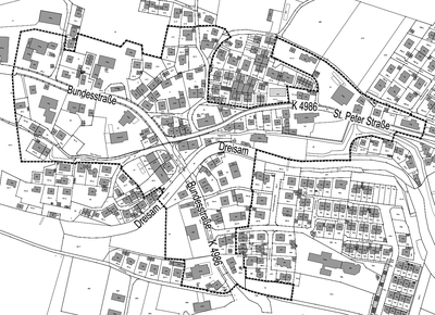 Geltungsbereich des Bebauungsplans Ortsteil Zarten (ohne Mastab)